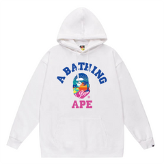 Ape Head Letter Pattern Print Hoodie