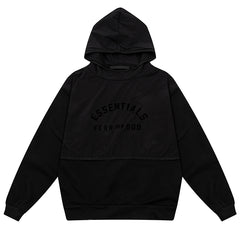Essentials Letter Logo Splicing Hoodie