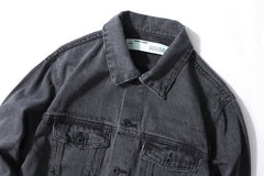 Destruction Oil Painting Graffiti Arrow Denim Jacket