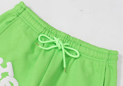 White Foam Printing Pant-Green #8308