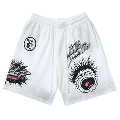 Classic Letter Avatar Washed Shorts