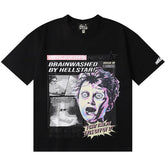 Letter Printed T-Shirt Black