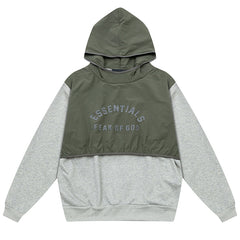 Essentials Letter Logo Splicing Hoodie