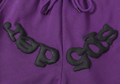 Black Foam Printing Pant-Purple #8308