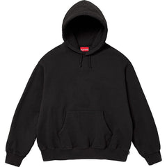 23FW Satin Applique Hoodie Sweatshirt Black