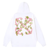 Ramage Flower Arrow Drawstring Hoodie