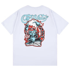 Logo Pattern Print T-Shirts