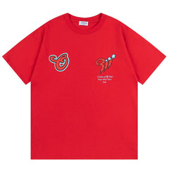 Logo Pattern Print T-Shirts