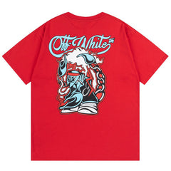 Logo Pattern Print T-Shirts