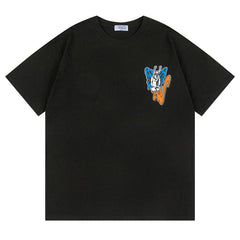 Logo Pattern Print T-Shirts