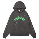 Green Foam Printing High Weight Hoodie-Grey #8209