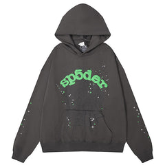 Green Foam Printing High Weight Hoodie-Grey #8209