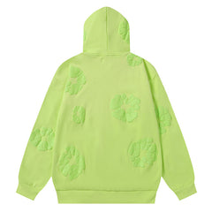 kapok Flower Pattern Printed Hoodie