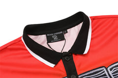 Red “Paradise” Button Up Tee