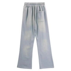 Logo Letter Print Pants Gey