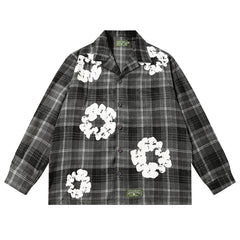 kapok Flower Pattern Long Sleeved Shirt