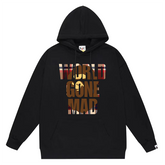 Ape Head Letter Pattern Print Hoodie