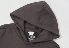 Green Foam Printing High Weight Hoodie-Grey #8209