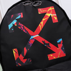 Black and Red Arrows Printed Backpack