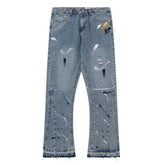 Distressed Raw Edge Jeans