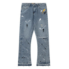 Distressed Raw Edge Jeans