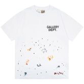 Paint Splattered Logo Print Cotton Jersey T-shirt