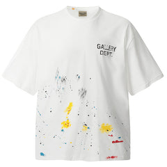 . Paint-Splattered Logo-Print Cotton-Jersey T-Shirt