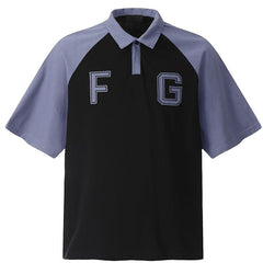 Spliced FG Patch Embroidered Polo Shirt