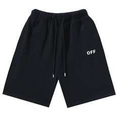 Off Logo Print Swim Shorts