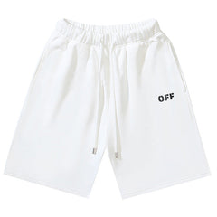 Off Logo Print Swim Shorts