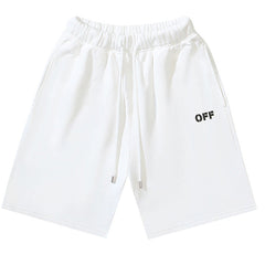 Off Logo Print Swim Shorts