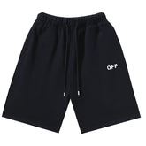 Off Logo Print Swim Shorts