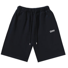 Off Logo Print Swim Shorts