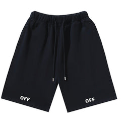 Off Logo Print Swim Shorts