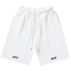 Off Logo Print Swim Shorts