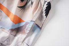 Straight-Leg Printed Silk-Twill Drawstring Shorts