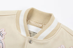 Applique Wool-Blend Bomber Jacket