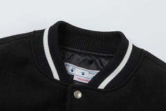 Embr Patches Embroidered Varsity Jacket