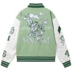 Angel Branded Woven Varsity Jacket