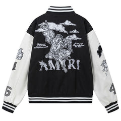 Angel Branded Woven Varsity Jacket