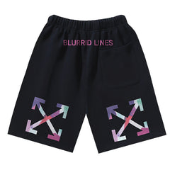 Brush Arrows Raw-Cut Shorts