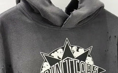 Logo-Print Distressed Cotton-Jersey Hoodie