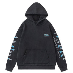 Theater Masks Print Cotton Hoodie