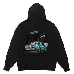 Essentials Death Car Pattern Hoodie