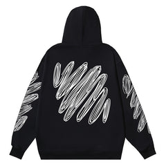 Logo Pattern Printed Hoodie