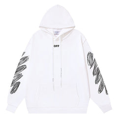 Logo Pattern Printed Hoodie