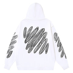 Logo Pattern Printed Hoodie