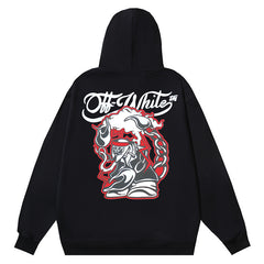 Logo Pattern Printed Hoodie