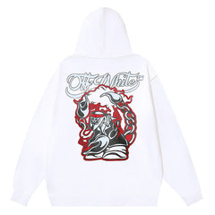 Logo Pattern Printed Hoodie