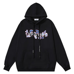 Letter Logo Pattern Printed Hoodie